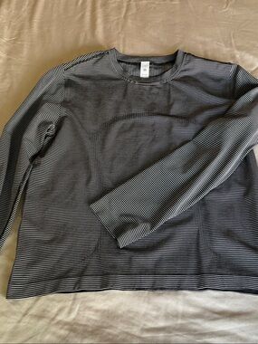lululemon athletica Black and White Thin-Stripe Long Sleeve Crew